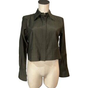 Equipment  Femme Women’s Dahlia Crop Cotton Blend Button Up Shirt size S NWT